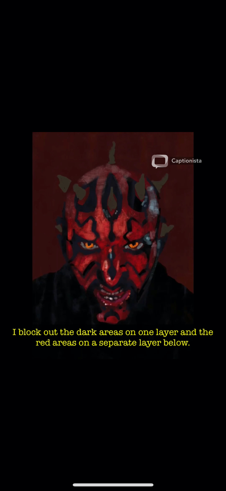 Screenshot of the final exported square video with subtitles