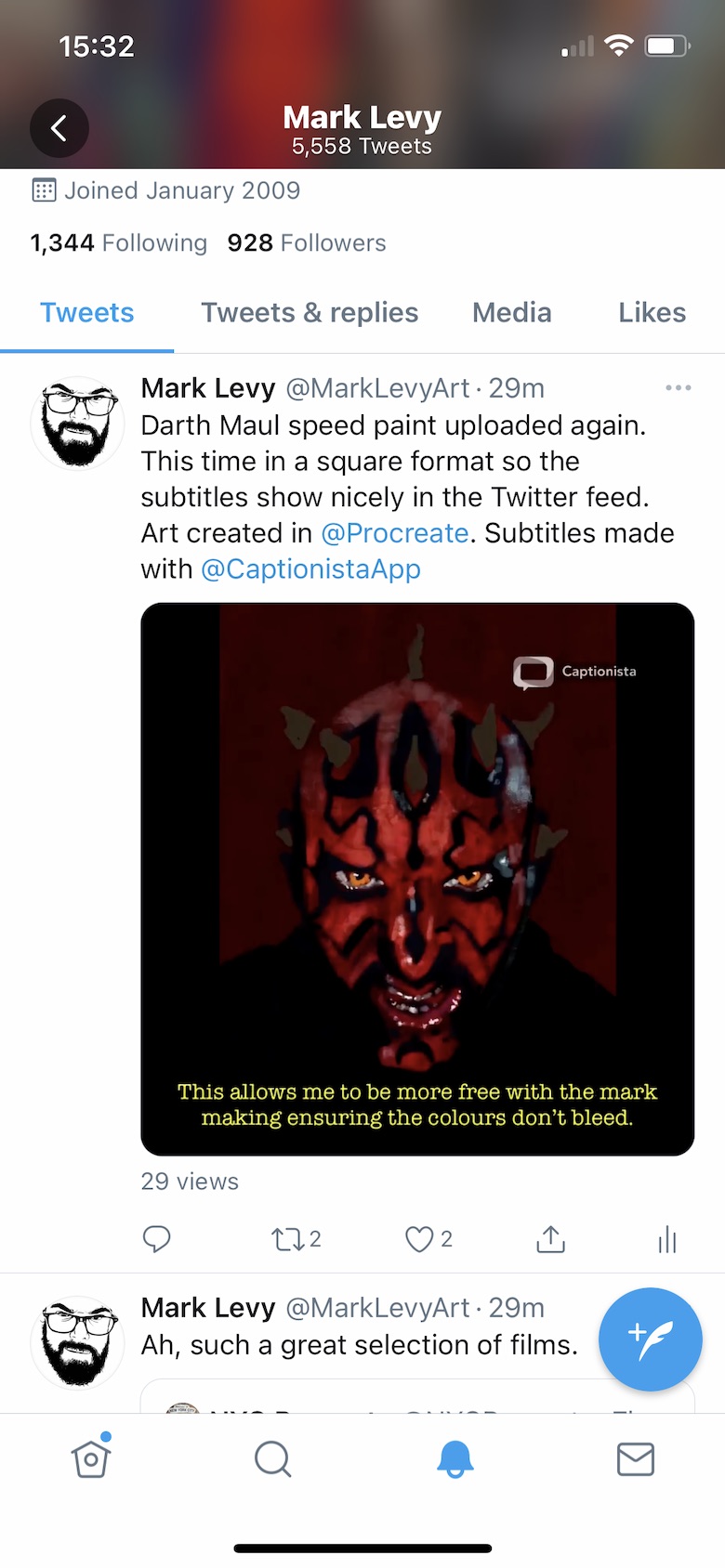 Screenshot of the final exported square video in a Twitter feed