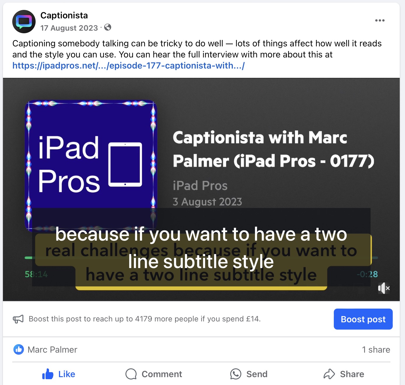 Instagram Reels screenshot showing UI elements clashing with subtitles