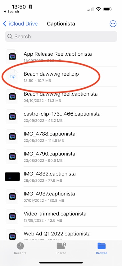 Note the location of the .zip version of the file